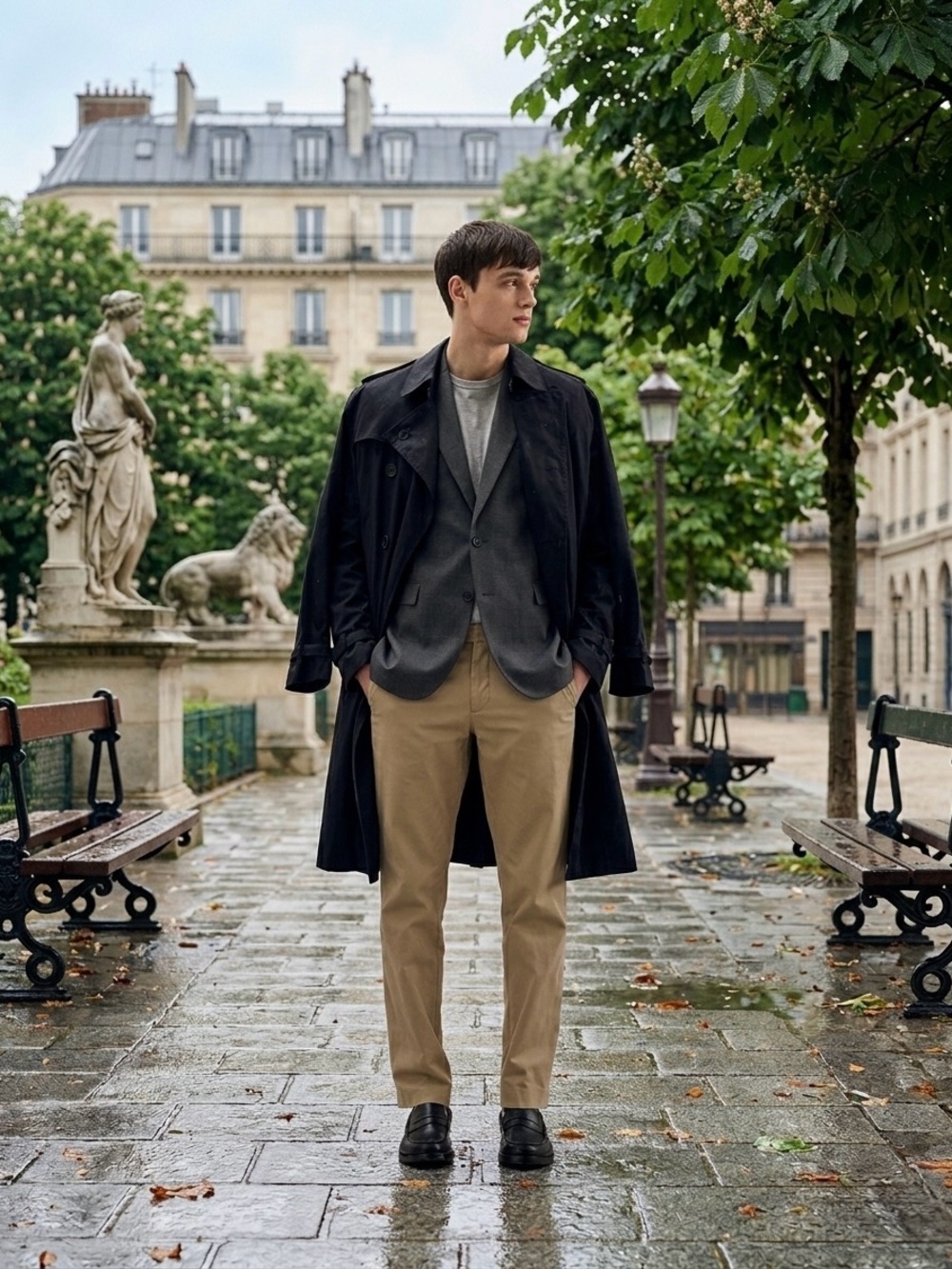 Quince Long Navy Trench